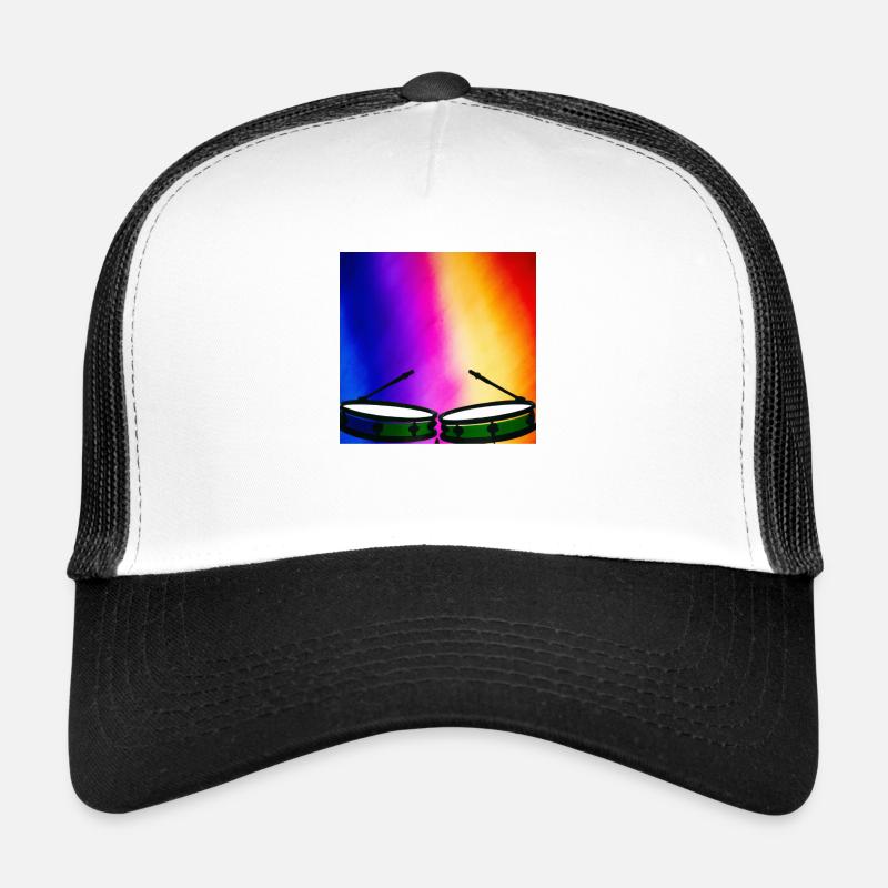 Tambours arc-en-ciel - Casquette trucker - blanc/noir