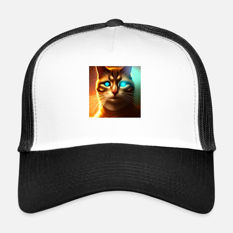 Le chat de l’univers - Casquette trucker  - blanc/noir