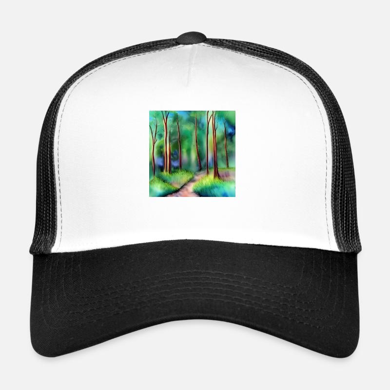 Aquarell Waldstraße Trucker Cap