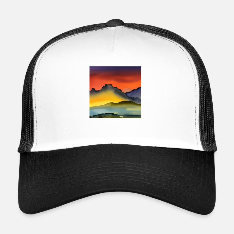 Aquarell Berg Trucker Cap