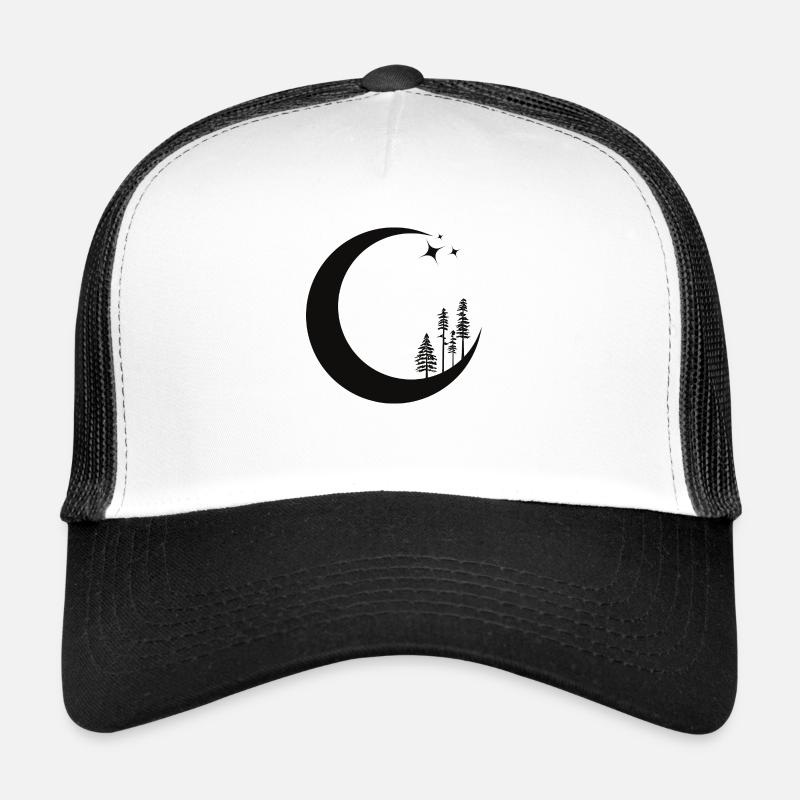 Celestial Moon pines tree Trucker Cap