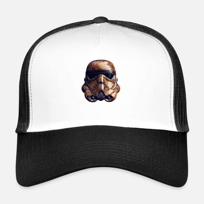 Glossy Batik Character Mask Trucker Cap