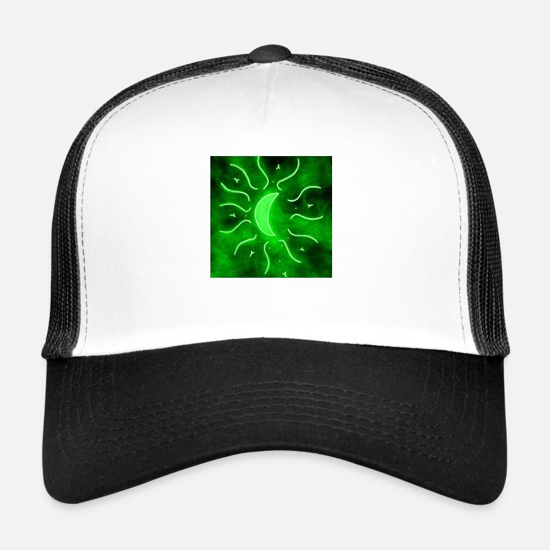 GREEN MANDALA MOON - Trucker Cap - white/black