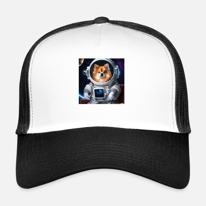 Poméranien en combinaison spatiale - chien dans l’espace Casquette trucker 
