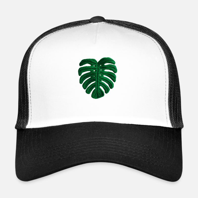 CROCHET MONSTERA - Trucker Cap - white/black