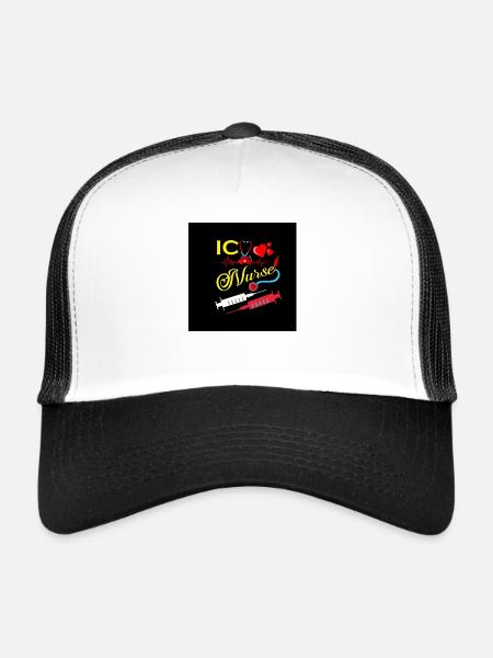 Conception de l’injection infirmière - Casquette trucker  - blanc/noir - Devant