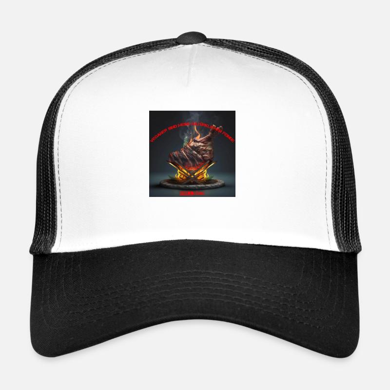 Veganer sind meine Feinde - Trucker Cap - Weiß/Schwarz