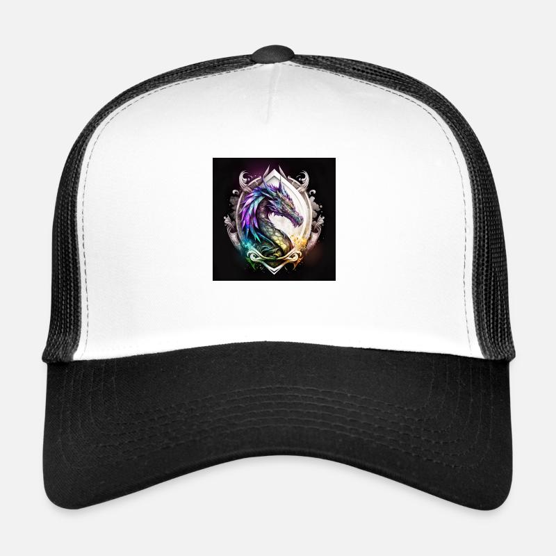 Mystischer Drache - Trucker Cap - Weiß/Schwarz