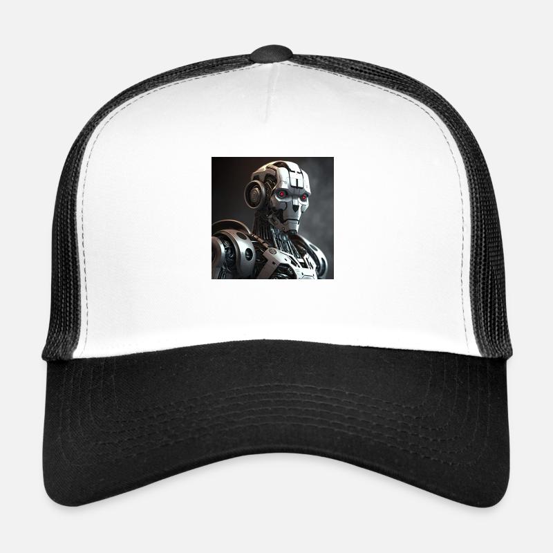 Robot cyborg yeux rouge Casquette trucker 