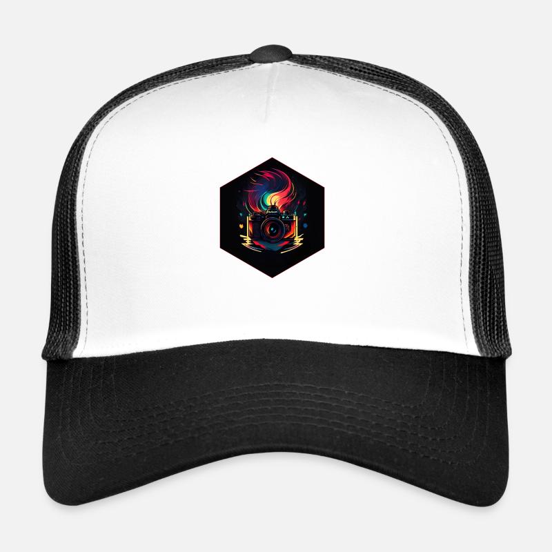 Objectif de photographe - Casquette trucker  - blanc/noir