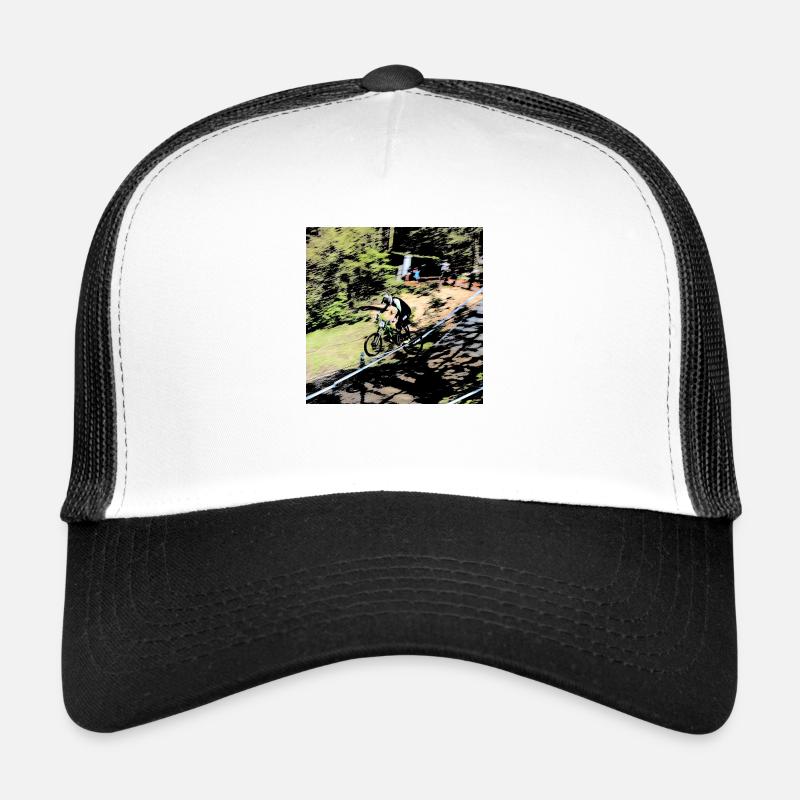 mtb vtt descente - Casquette trucker  - blanc/noir