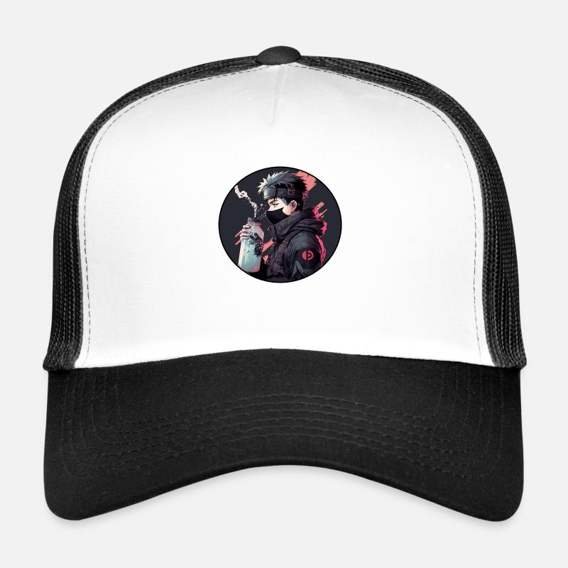 Ninja with water bottle - Trucker Cap - white/black