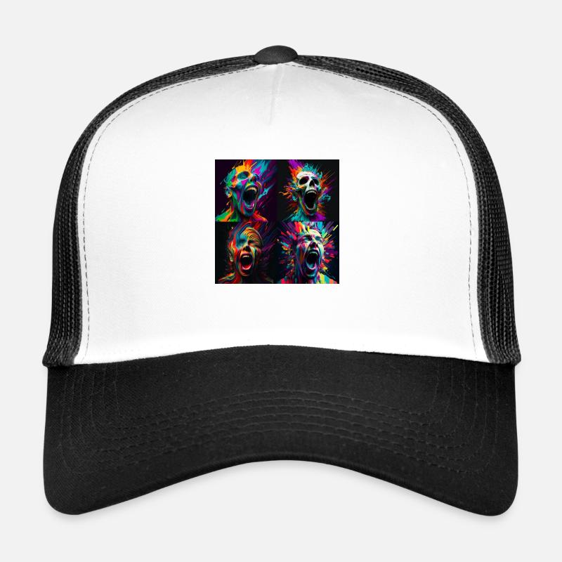 hypnotic scream - Trucker Cap - Weiß/Schwarz