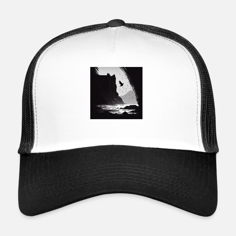 Mer agitée avec falaises Casquette trucker 