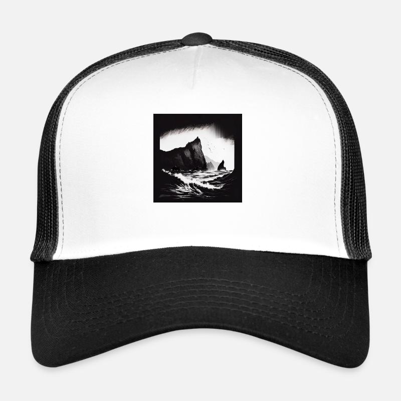 rough sea with cliffs Trucker Cap