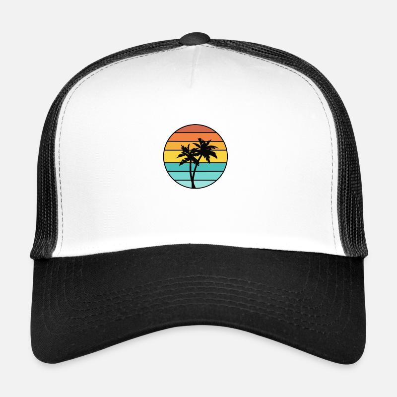 Retro Palm Trees Trucker Cap