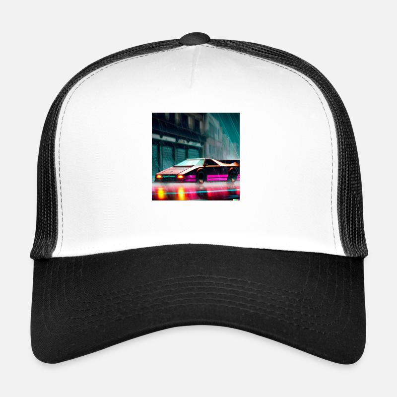 Synthwave Sport Auto digital art Trucker Cap