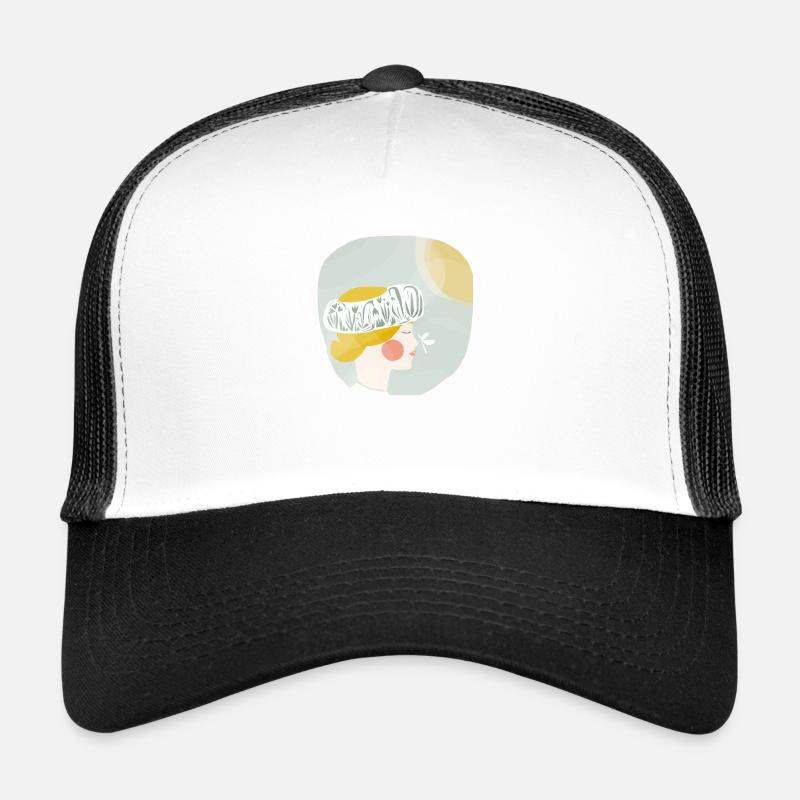 Soleil de printemps - Casquette trucker  - blanc/noir