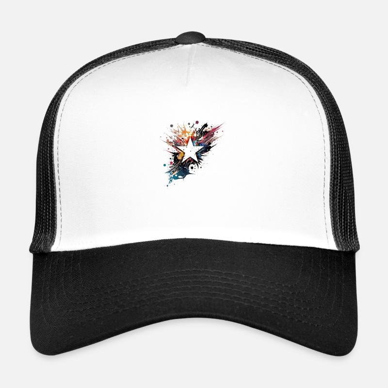Star and colors in water Trucker Cap