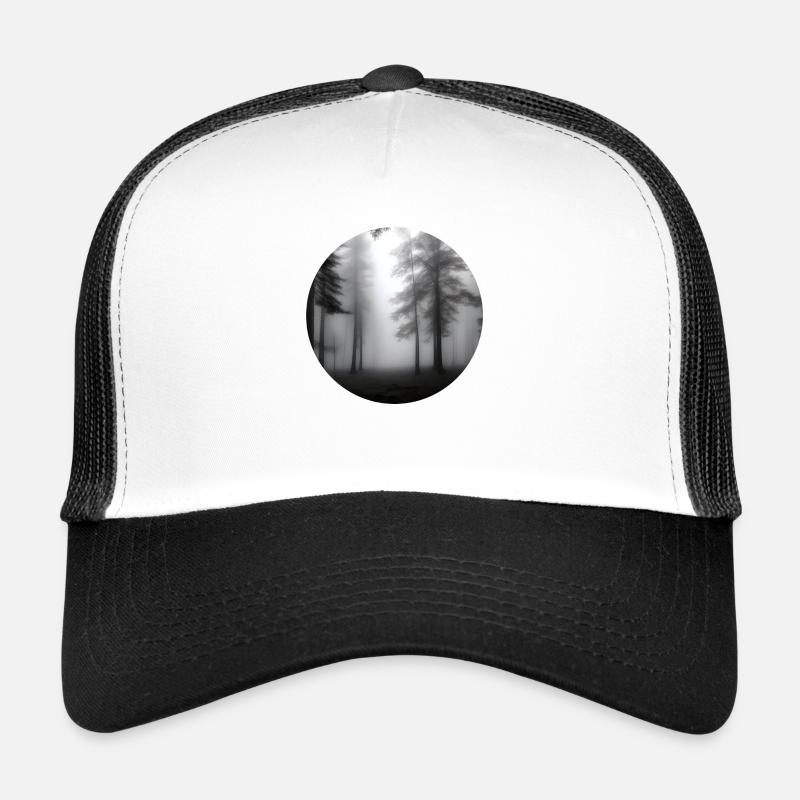 Schwarz-Weiß Bäume - Trucker Cap - Weiß/Schwarz