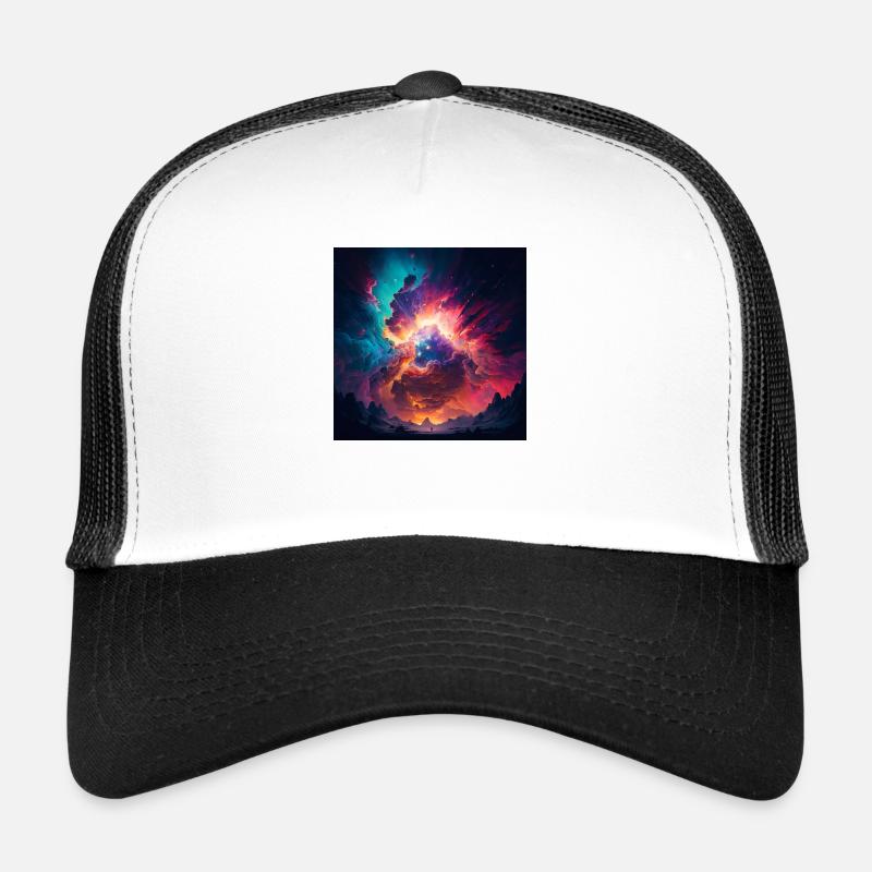 Celestial Flare Eruption - Casquette trucker  - blanc/noir