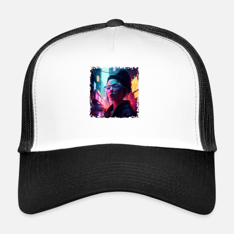 Punk Häckerin im High Tech Cyberspace Trucker Cap