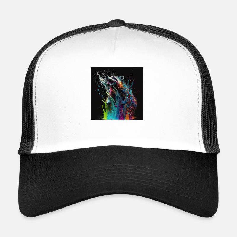 Colored raccoon, unique design Trucker Cap