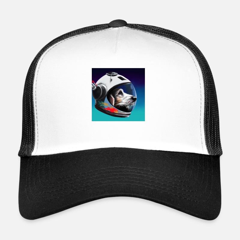 Astronaut Hund - Trucker Cap - Weiß/Schwarz