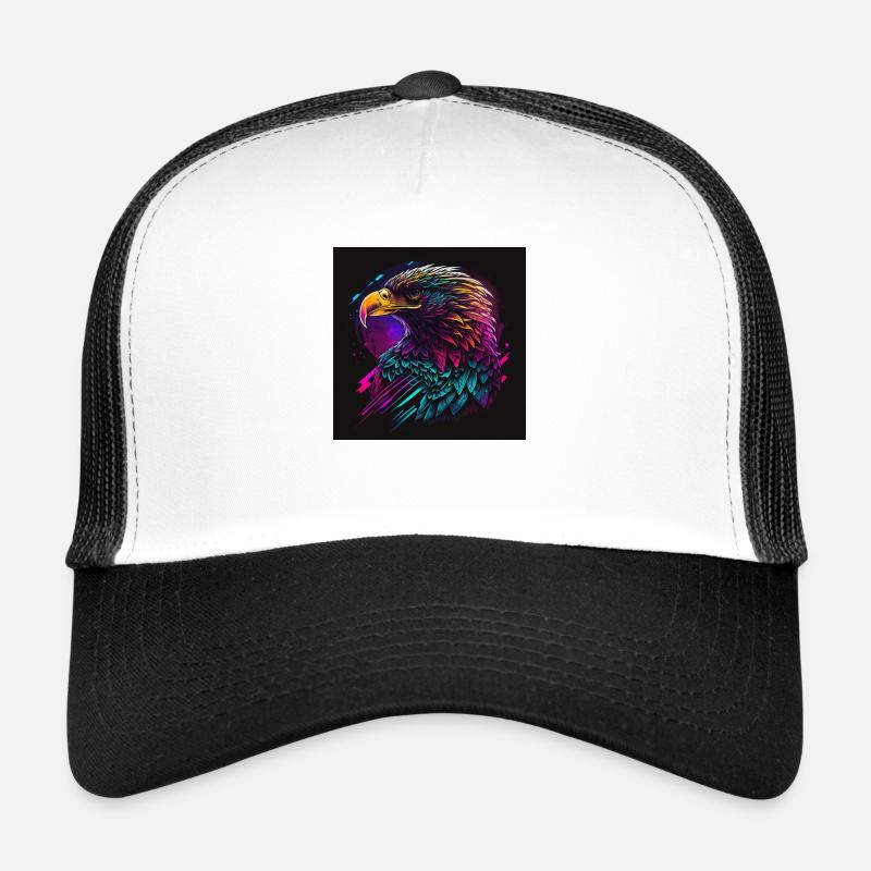 Aigle aux couleurs néon, synthwave / années 80 Casquette trucker 