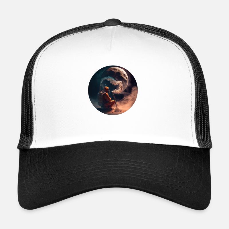 Astronaut smoking on the Moon Trucker Cap
