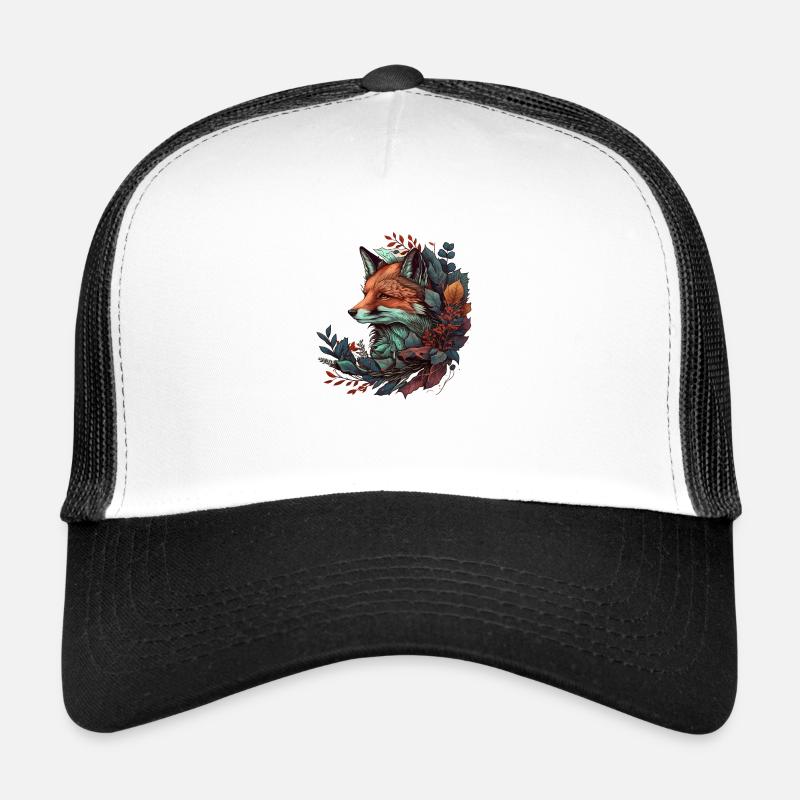 Fox Tattoo Gift - Trucker Cap - white/black