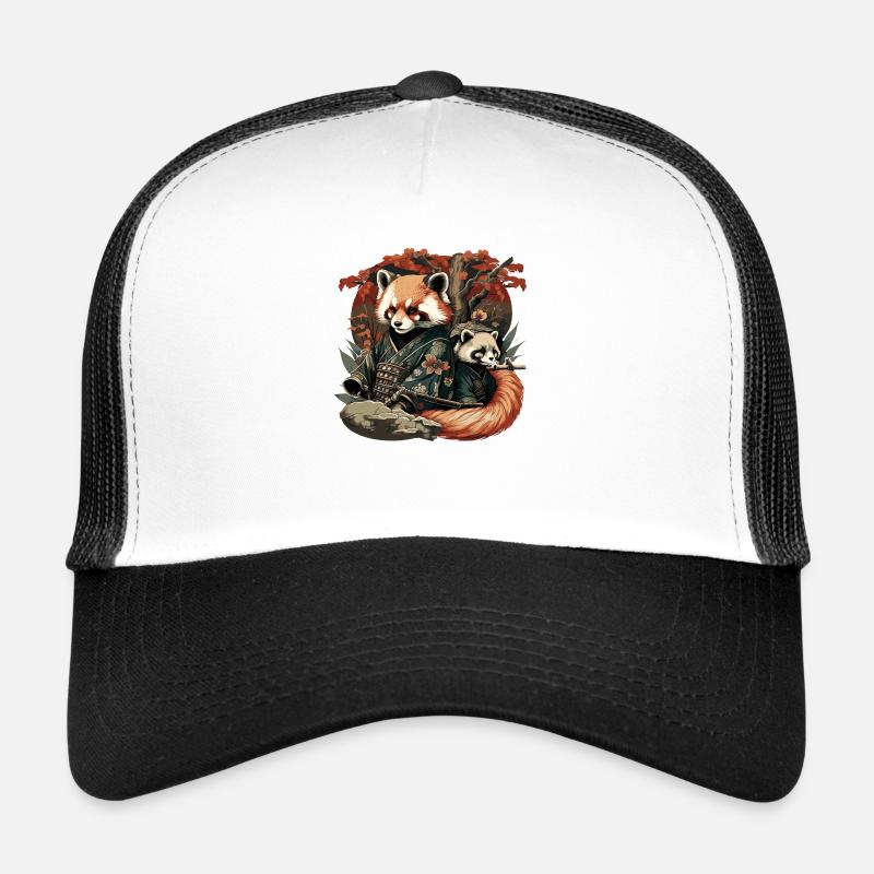 Roter Panda 9 - Trucker Cap - Weiß/Schwarz