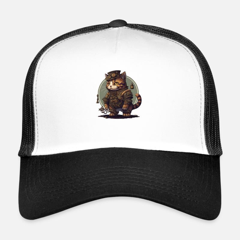 steampunk cat Trucker Cap