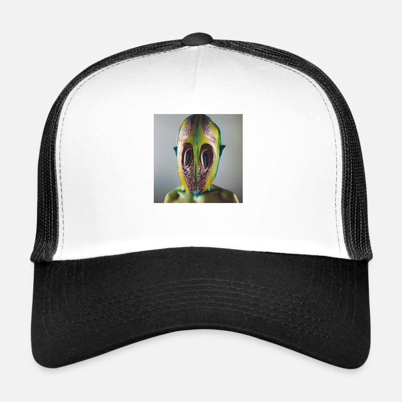 Portrait Photographique Humanoïde Insecte Vert Casquette trucker 