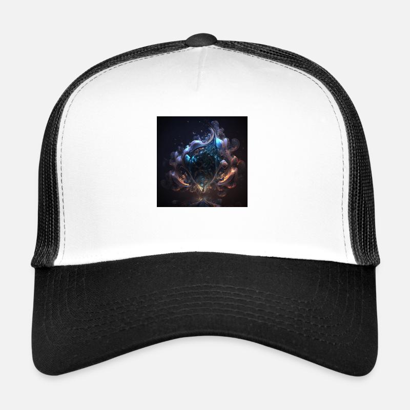 Digital Art Abstract n°5 - Trucker Cap - white/black