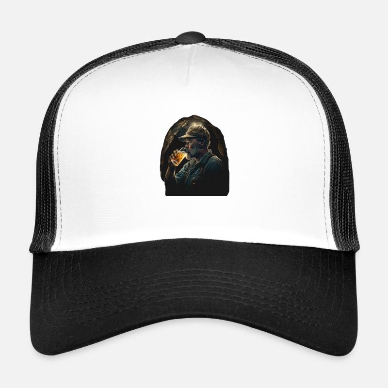 Copain de mineur avec de la bière dans le puits Casquette trucker 