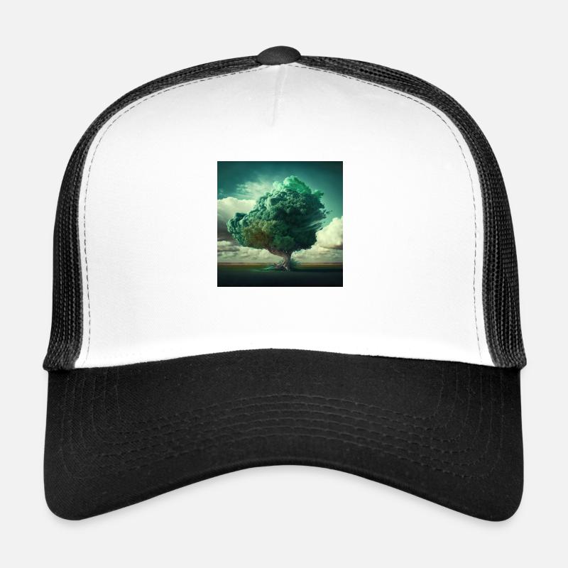Arbre zen n°1 - Casquette trucker  - blanc/noir