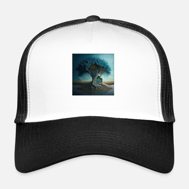 Zen tree n°4 - Trucker Cap - white/black