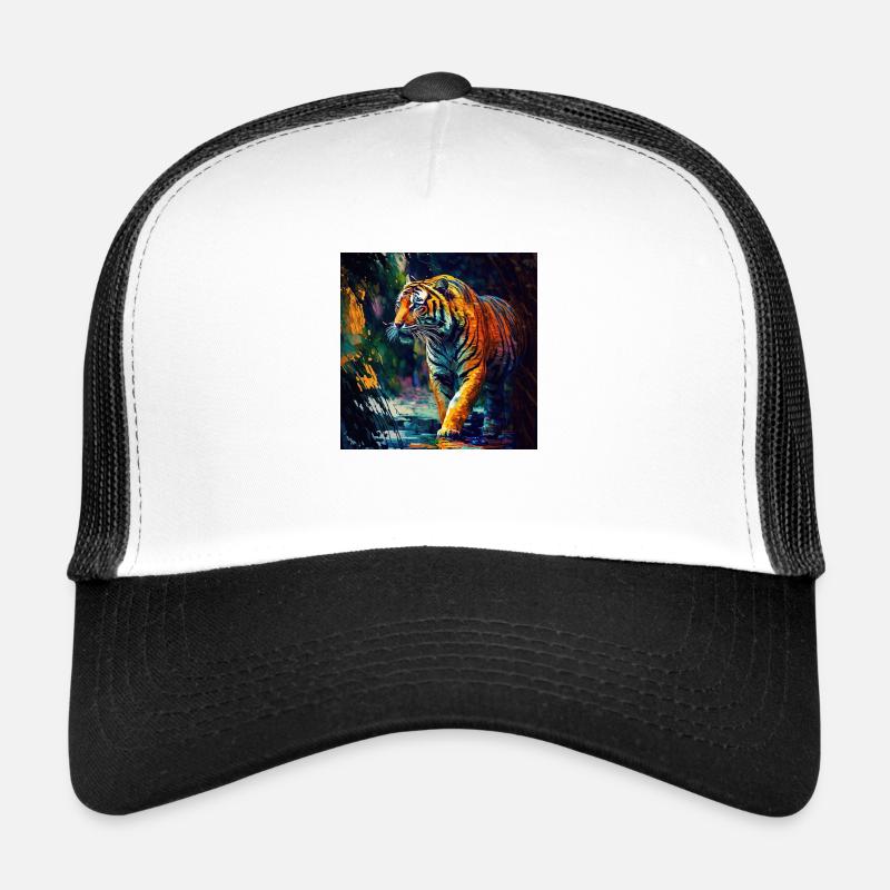 Tigre du Bengale à l’affût Casquette trucker 