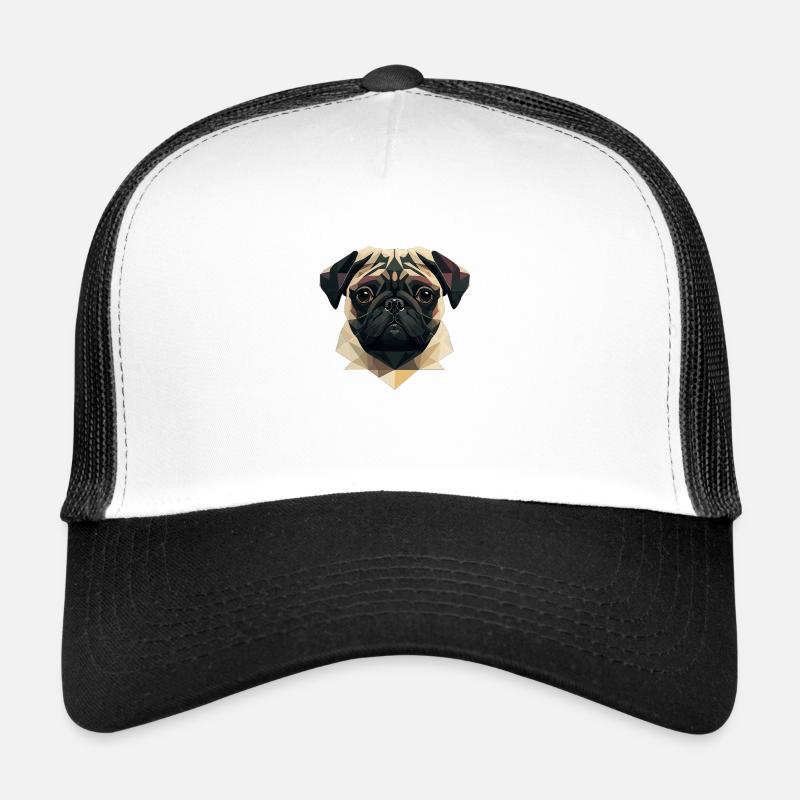 CARLIN - Casquette trucker  - blanc/noir