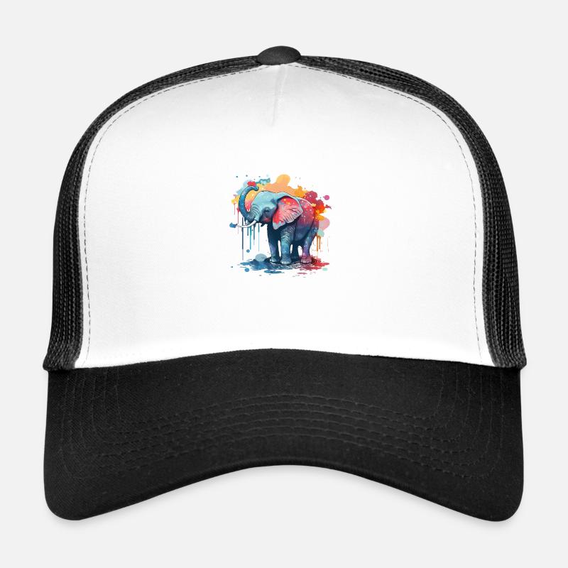 Aquarelle Éléphant Bébé Casquette trucker 