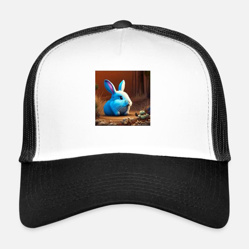 Süßes Kaninchen in der Höhle - Trucker Cap - Weiß/Schwarz