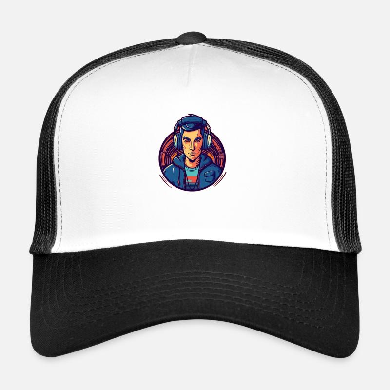 DJ Niceguy - Casquette trucker  - blanc/noir
