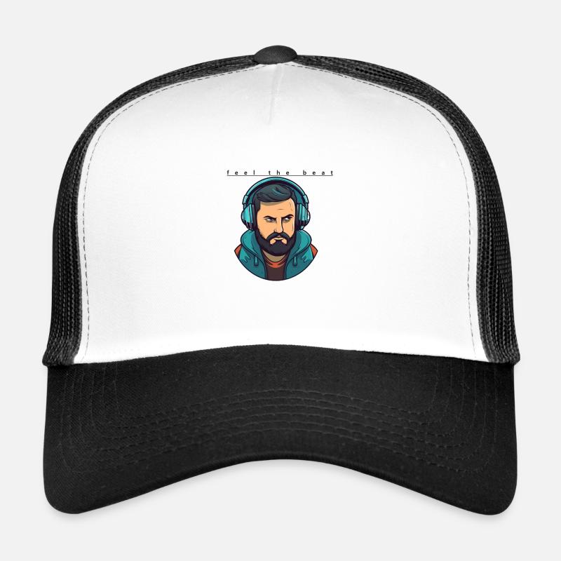 DJ Feel the Beat - Trucker Cap - Weiß/Schwarz