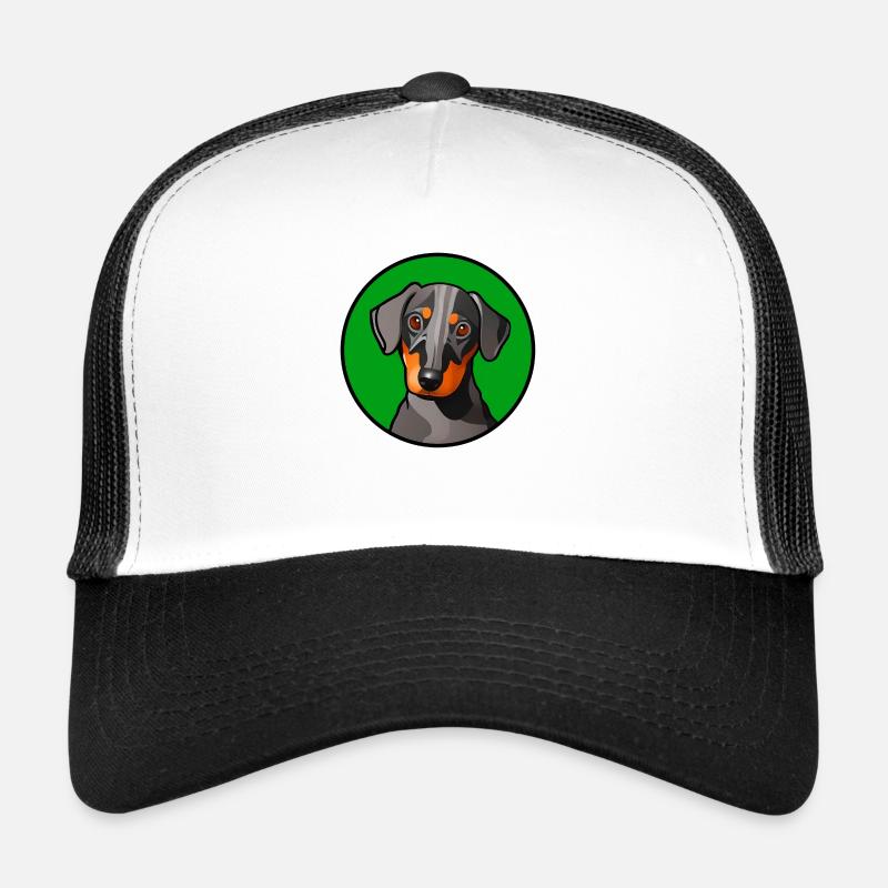 Motif graphique Dachshund Design dans le cercle vert Casquette trucker 