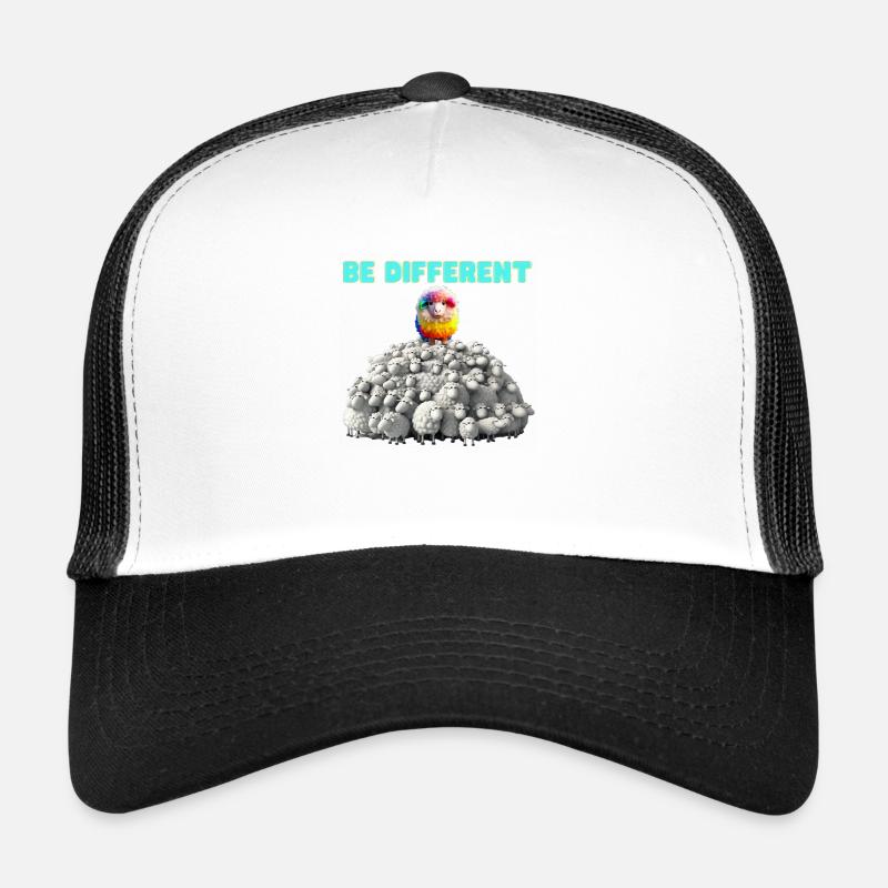 être différent - Casquette trucker - blanc/noir