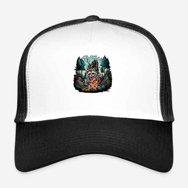 Préparez-vous à faire du rock avec cet art épique de la scène forestière Casquette trucker 