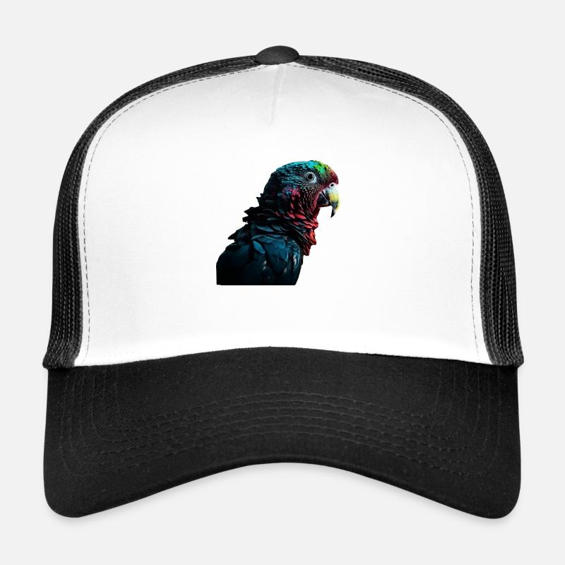 La perruche multicolore - Casquette trucker  - blanc/noir