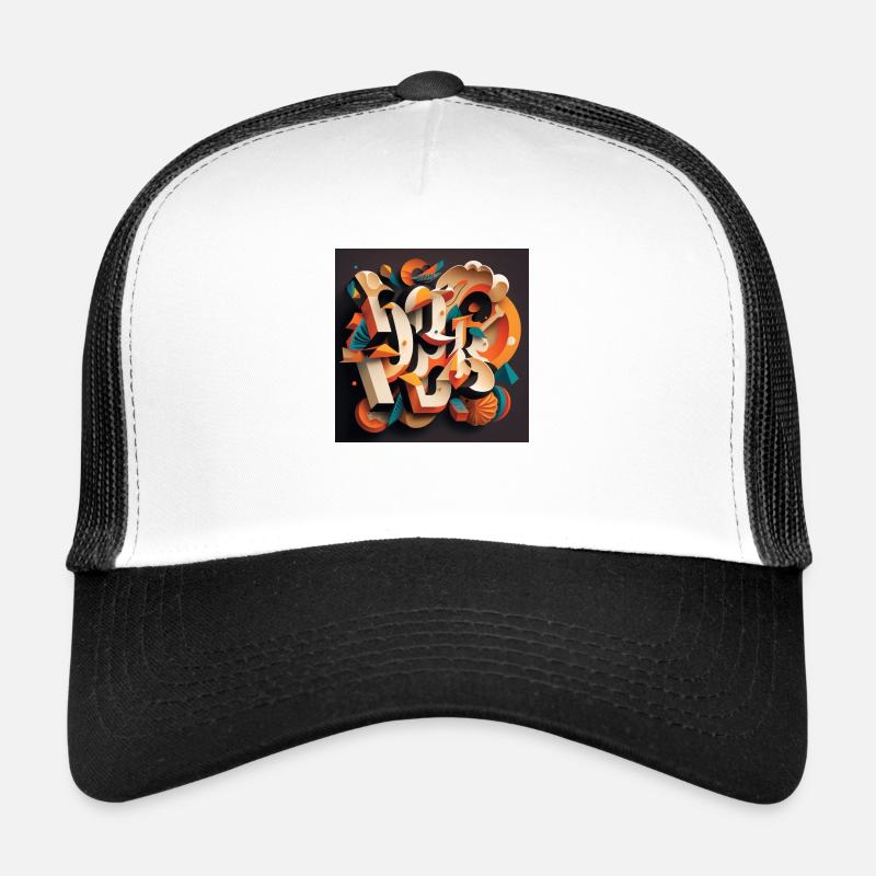 Graffiti - Casquette trucker  - blanc/noir