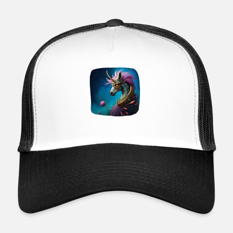 Unicorn Cyberpunk - Trucker Cap - white/black